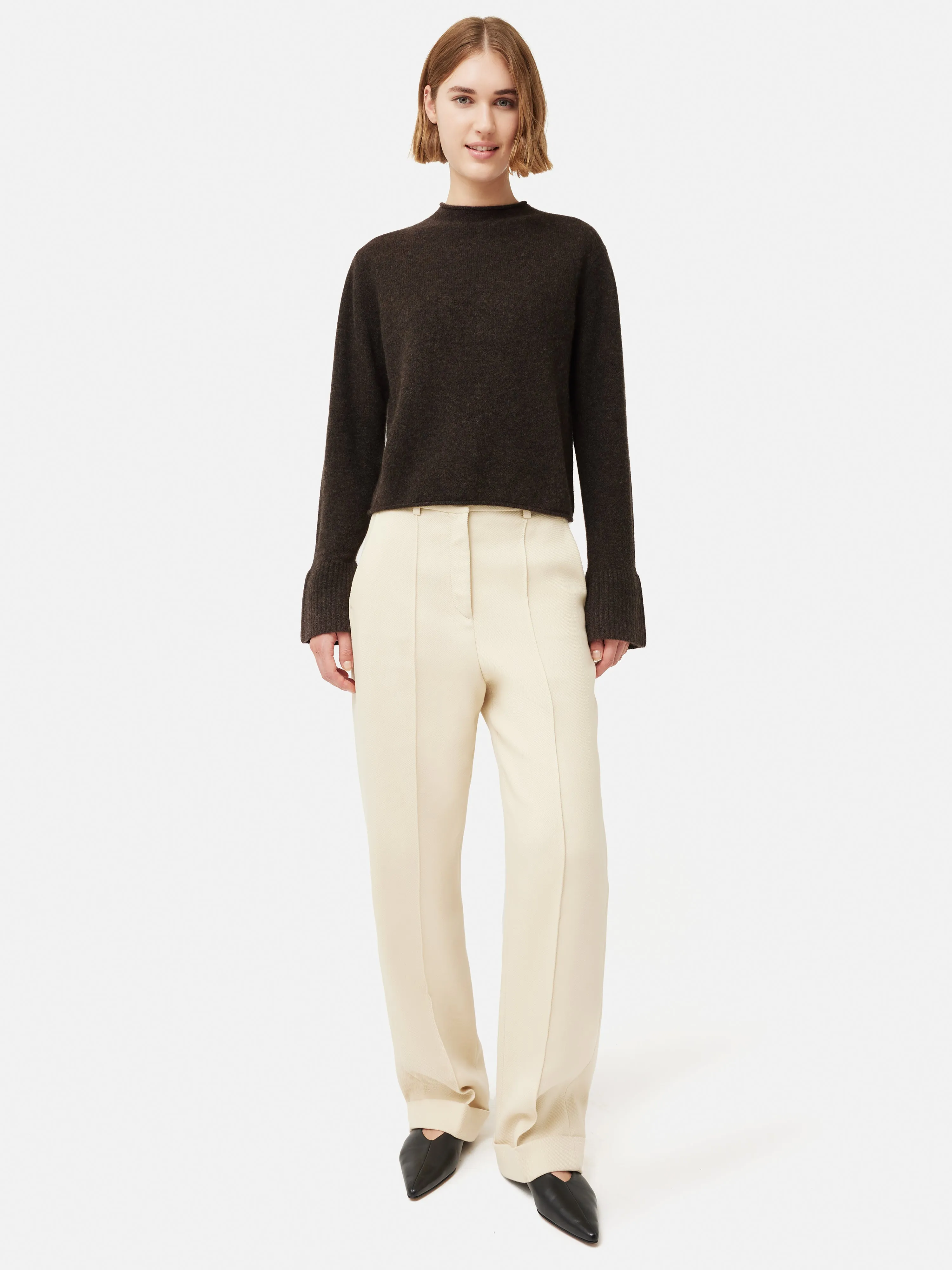 Cloud Cashmere Eldon Jumper | Brown Melange