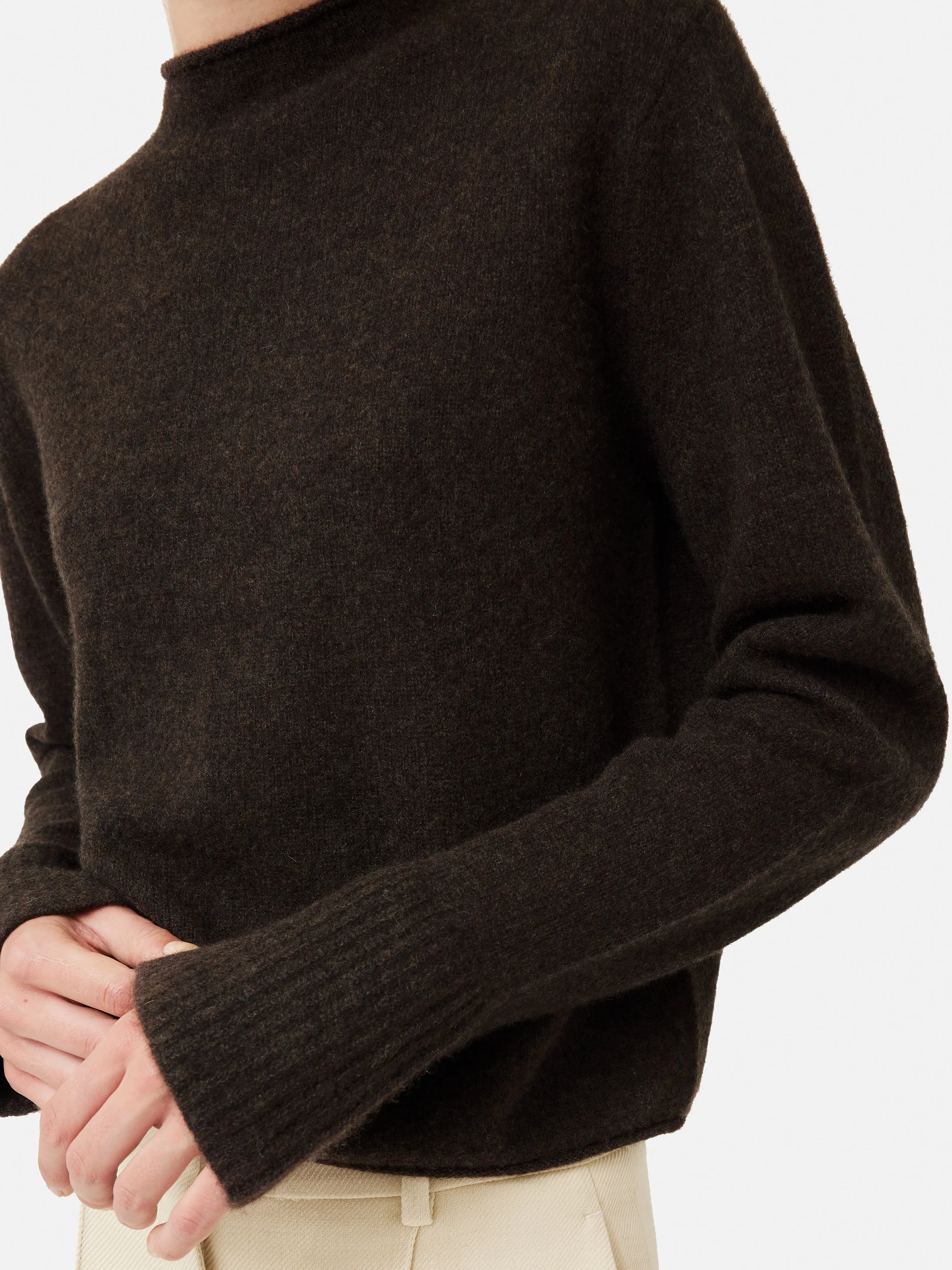 Cloud Cashmere Eldon Jumper | Brown Melange