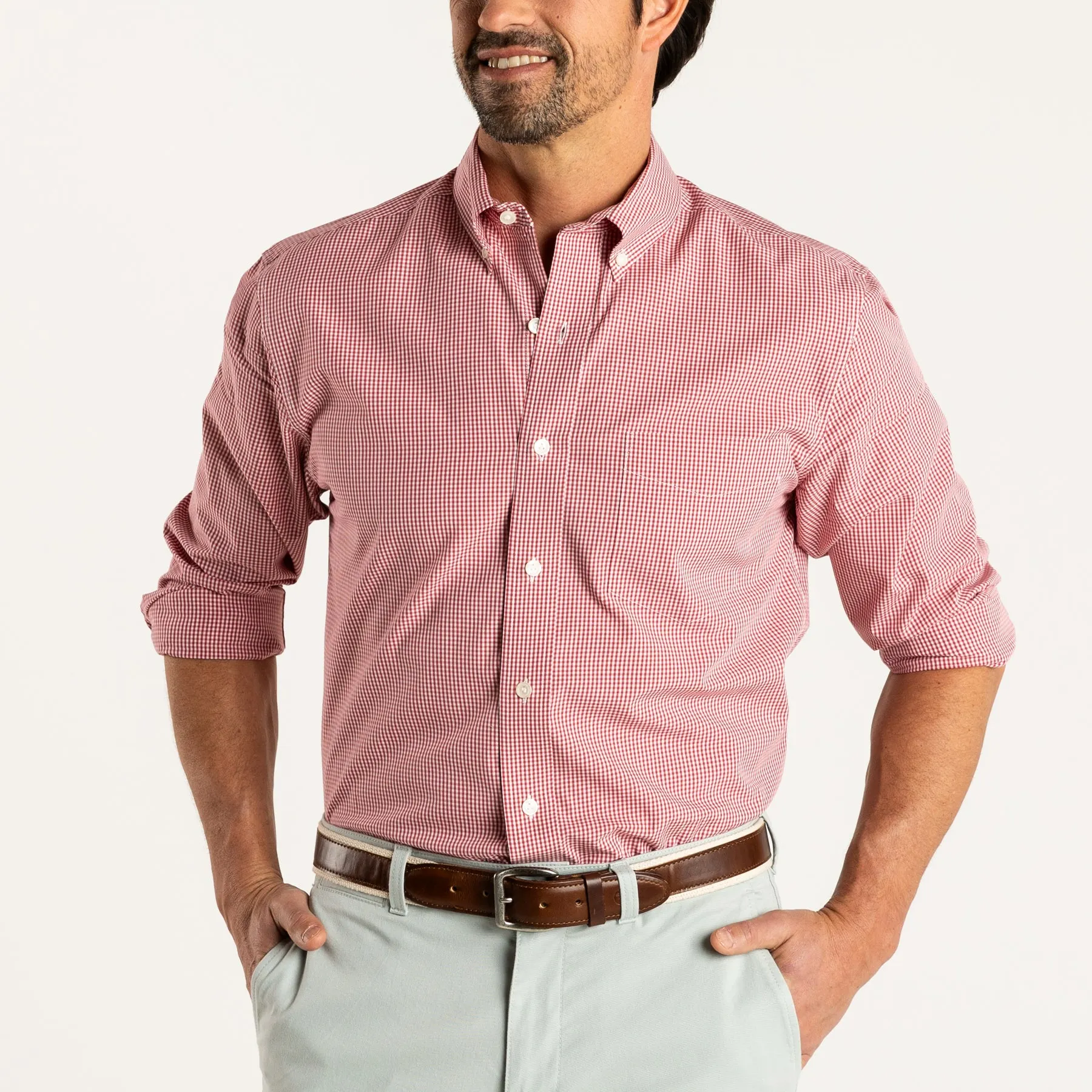 Cotton Poplin Sport Shirt Lawrence Micro Gingham