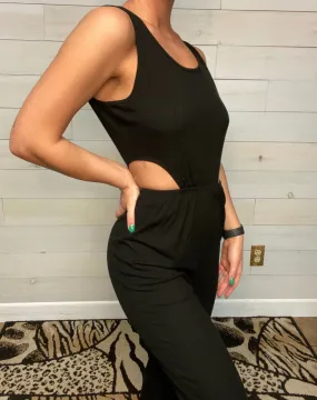 Cut Out Black Jumpsuit