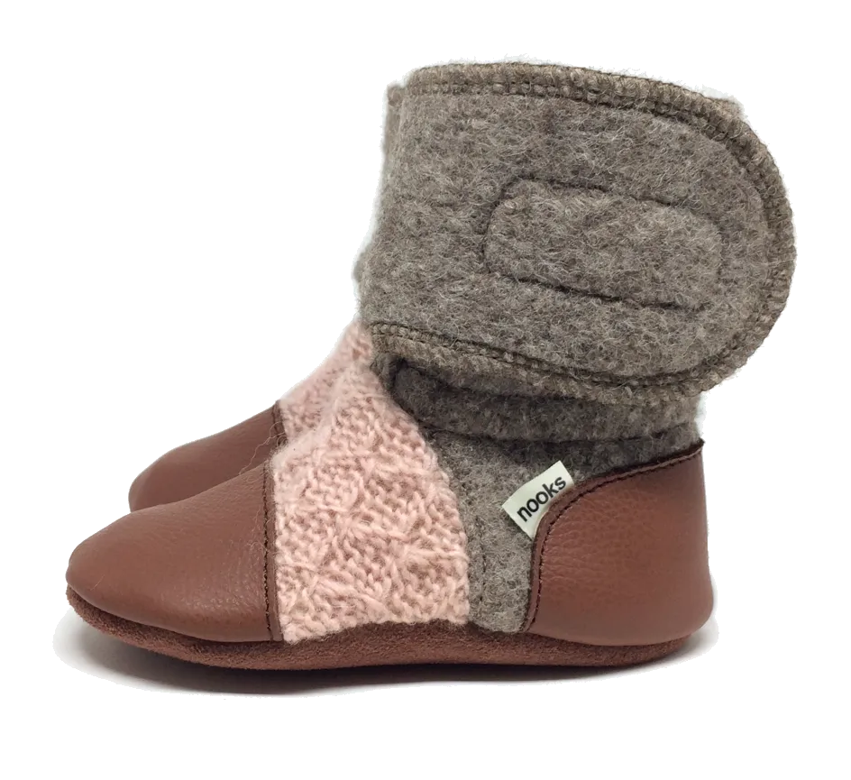 Desert Rose Felted Wool Booties