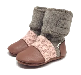 Desert Rose Felted Wool Booties