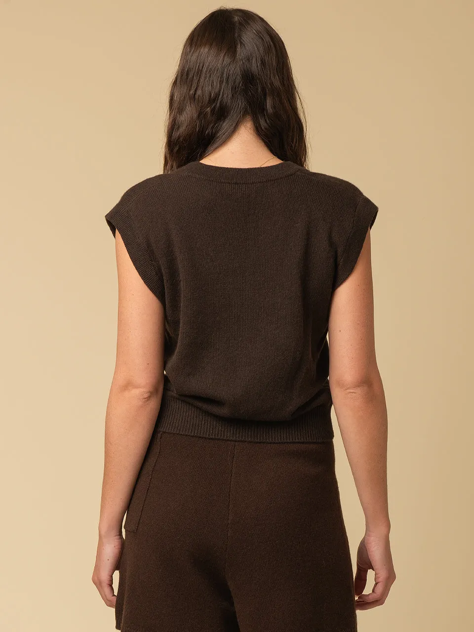 Detachable Sleeve Top_Brown