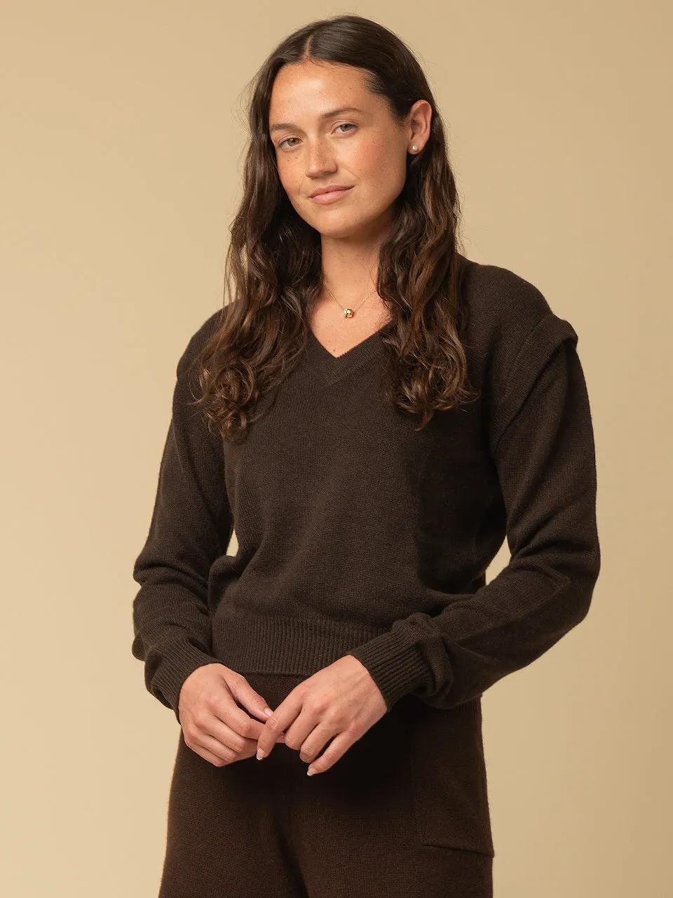 Detachable Sleeve Top_Brown