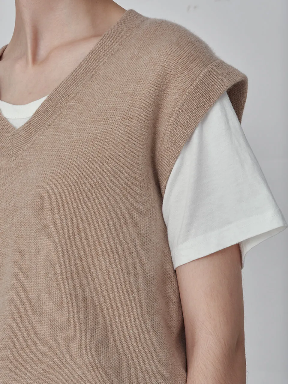 Detachable Sleeve Top_Camel