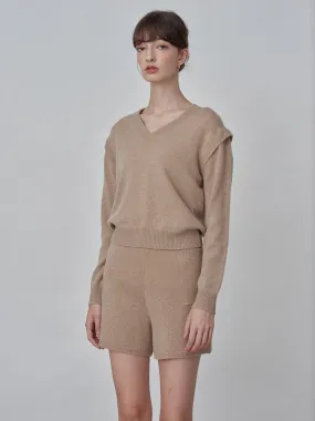 Detachable Sleeve Top_Camel