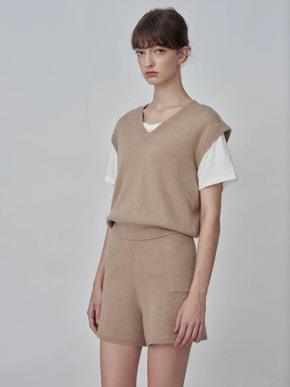 Detachable Sleeve Top_Camel