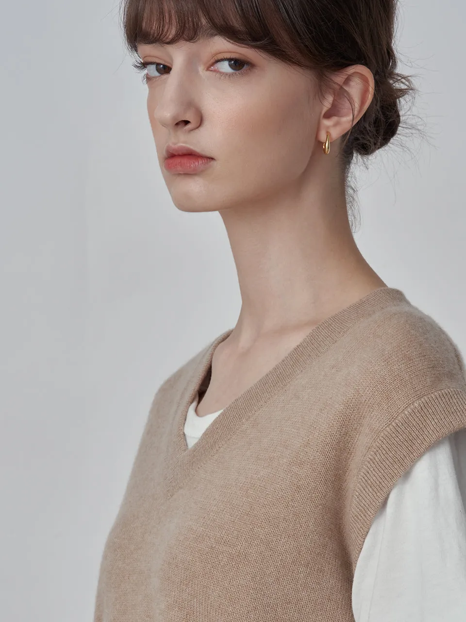 Detachable Sleeve Top_Camel