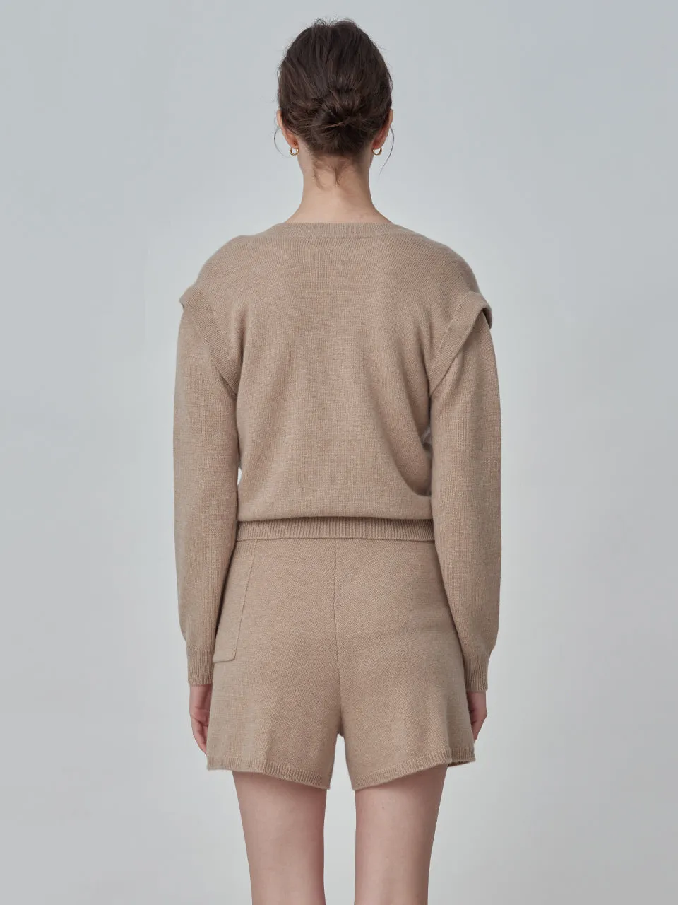 Detachable Sleeve Top_Camel