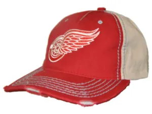 Detroit Red Wings Retro Brand Red Beige Vintage Stitched Snapback Hat Cap