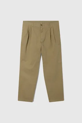 Double Pleat Chino - Khaki Twill