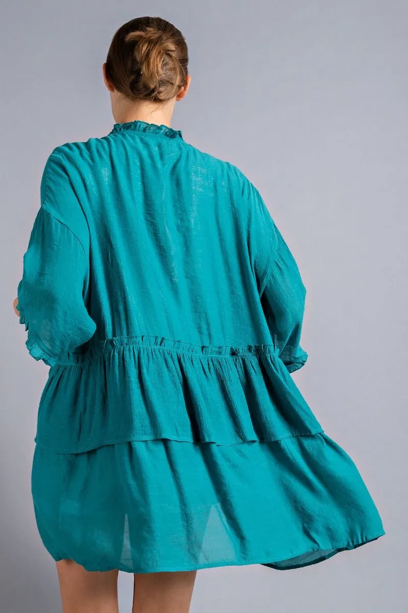 Easel Tiered Ruffle Kimono