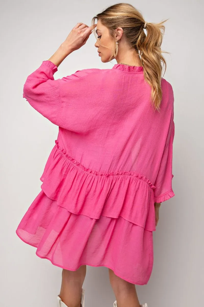 Easel Tiered Ruffle Kimono