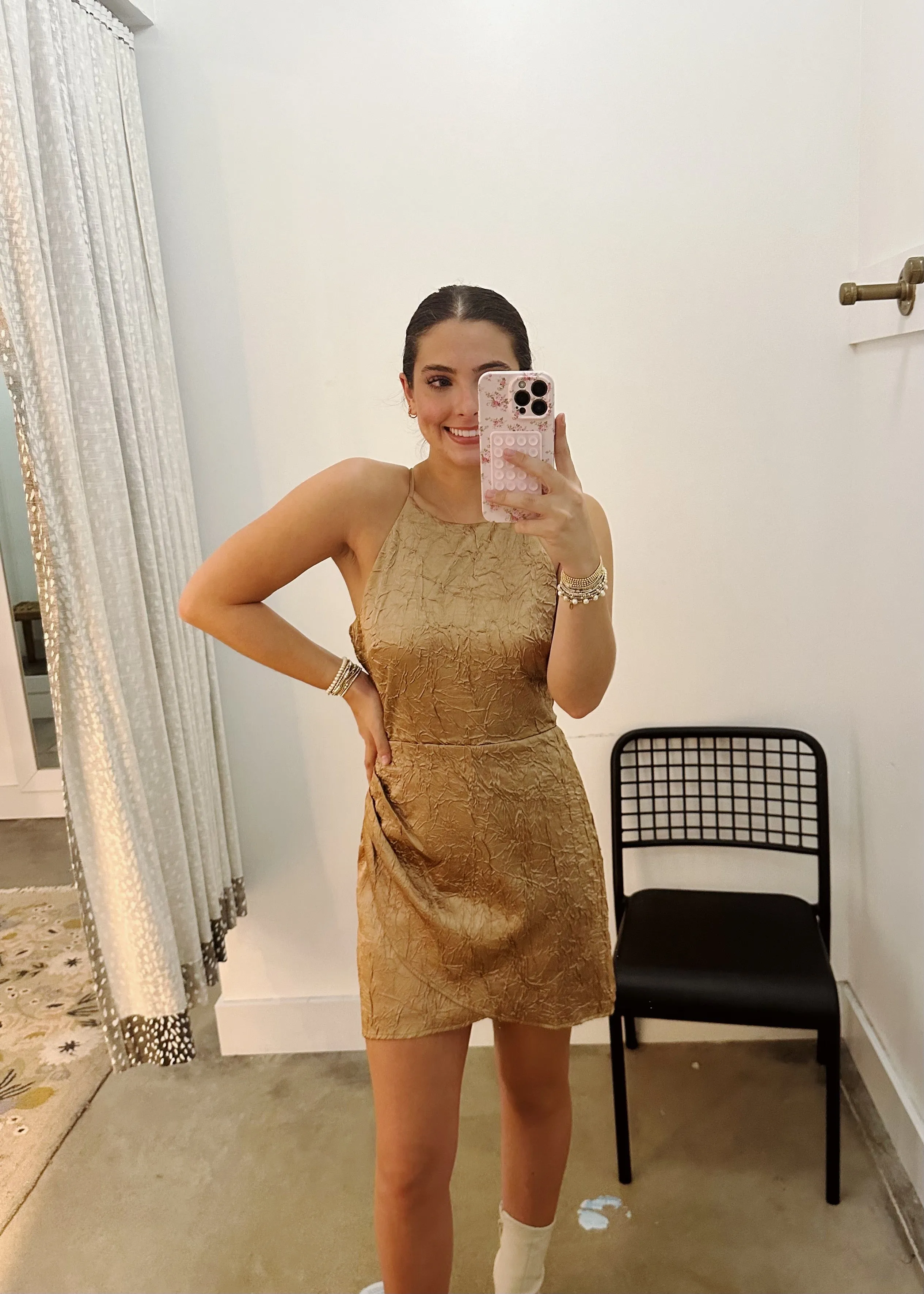 Elaine Metallic Mini Dress