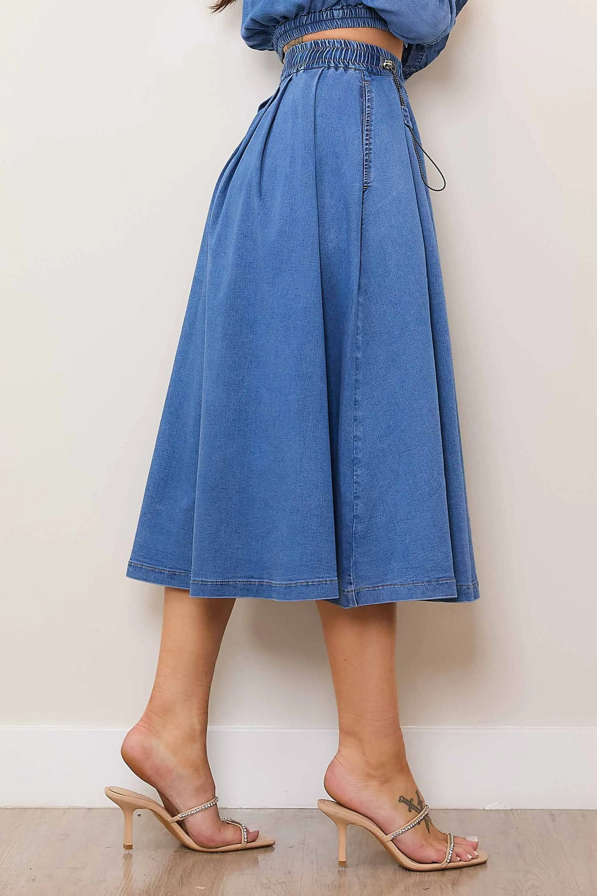 Elastic Waist Full Skirt