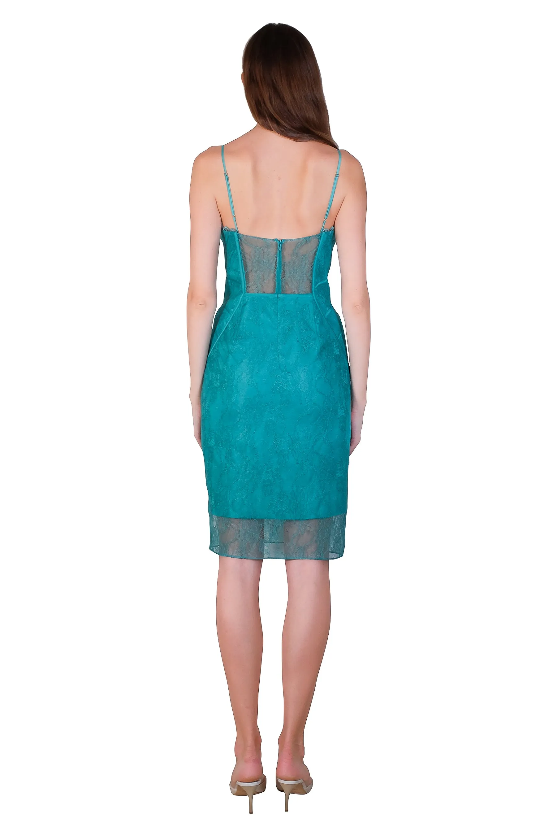 Elma Lace Dress in Turquoise