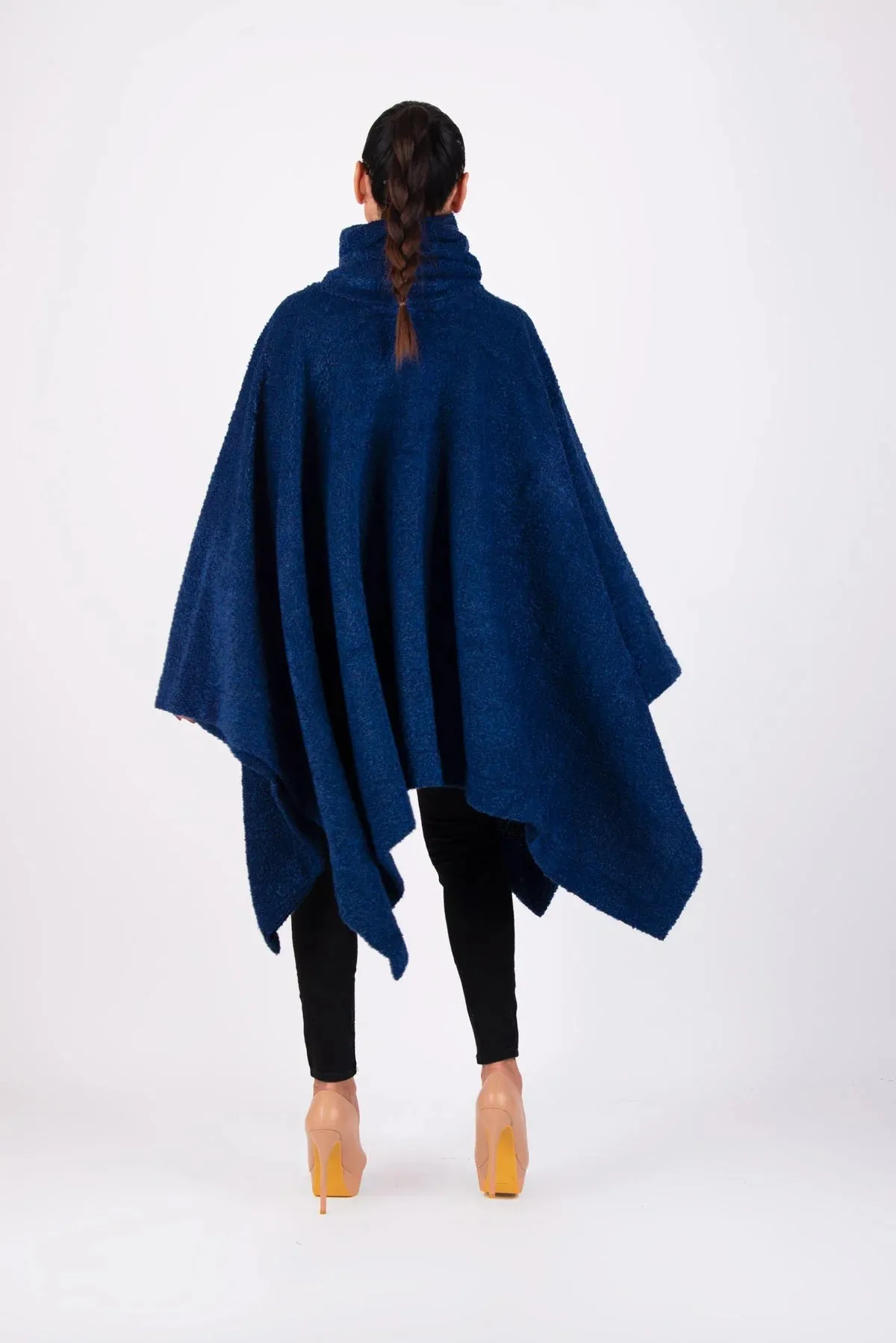 EVA Blue Knitted Poncho