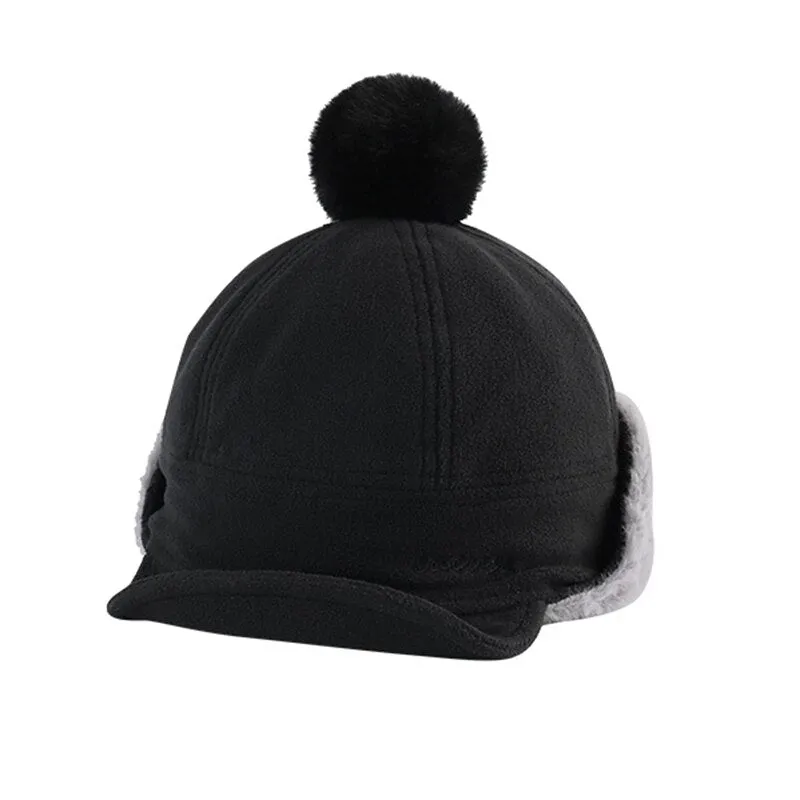 Fashion Winter Warm Bomber Hats Ear And Windproof Ski Cap Thick Plush Men Women's Snow Cap Ear Flaps