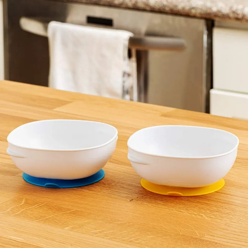 Feeding & Weaning No-Slip Suction Bowls (Blue & Yellow)