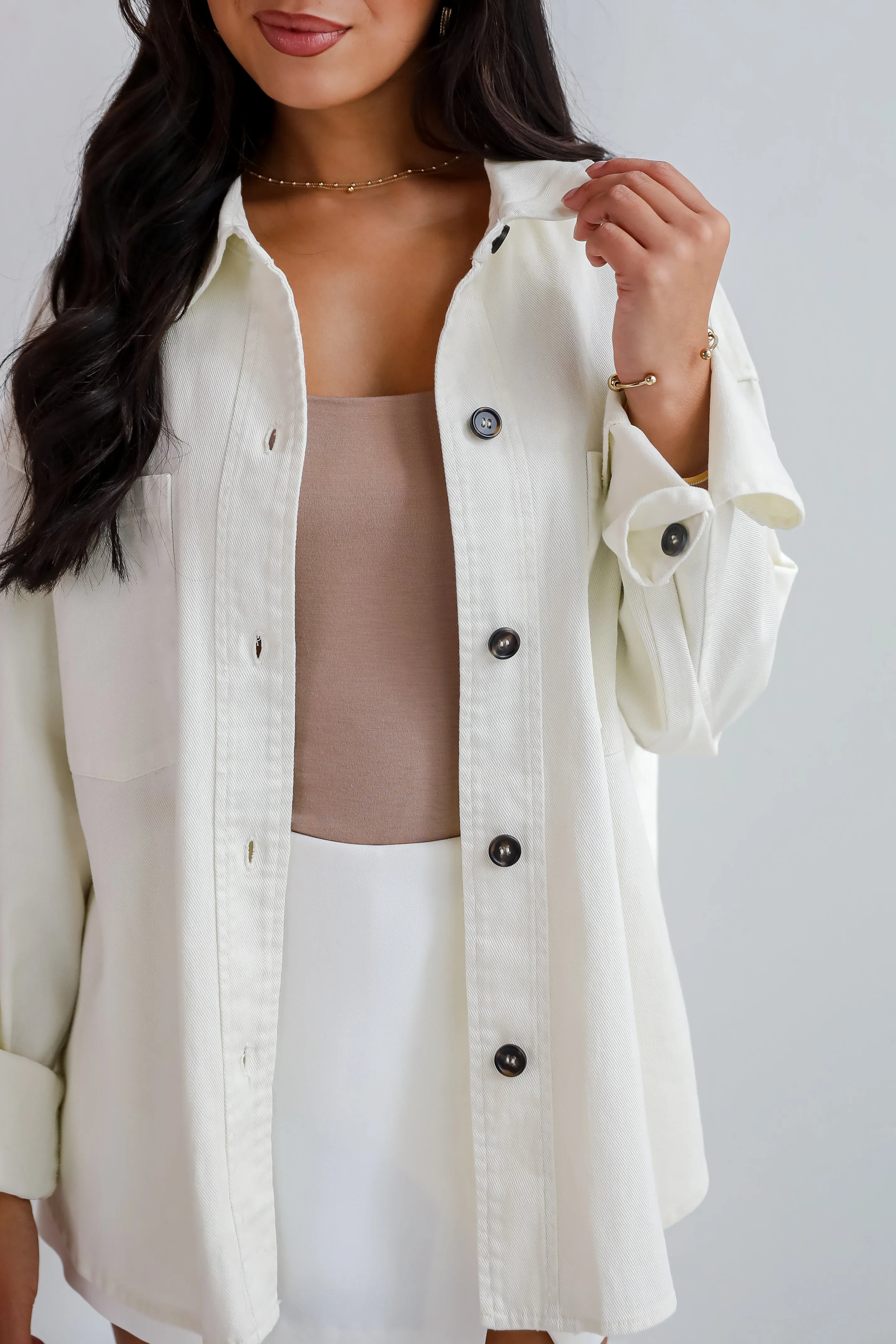 FINAL SALE - Ready For Anything Cream Denim Jacket