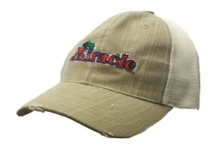 Fort Myers Miracle Retro Brand Beige Worn Vintage Adj Snapback Mesh Hat Cap