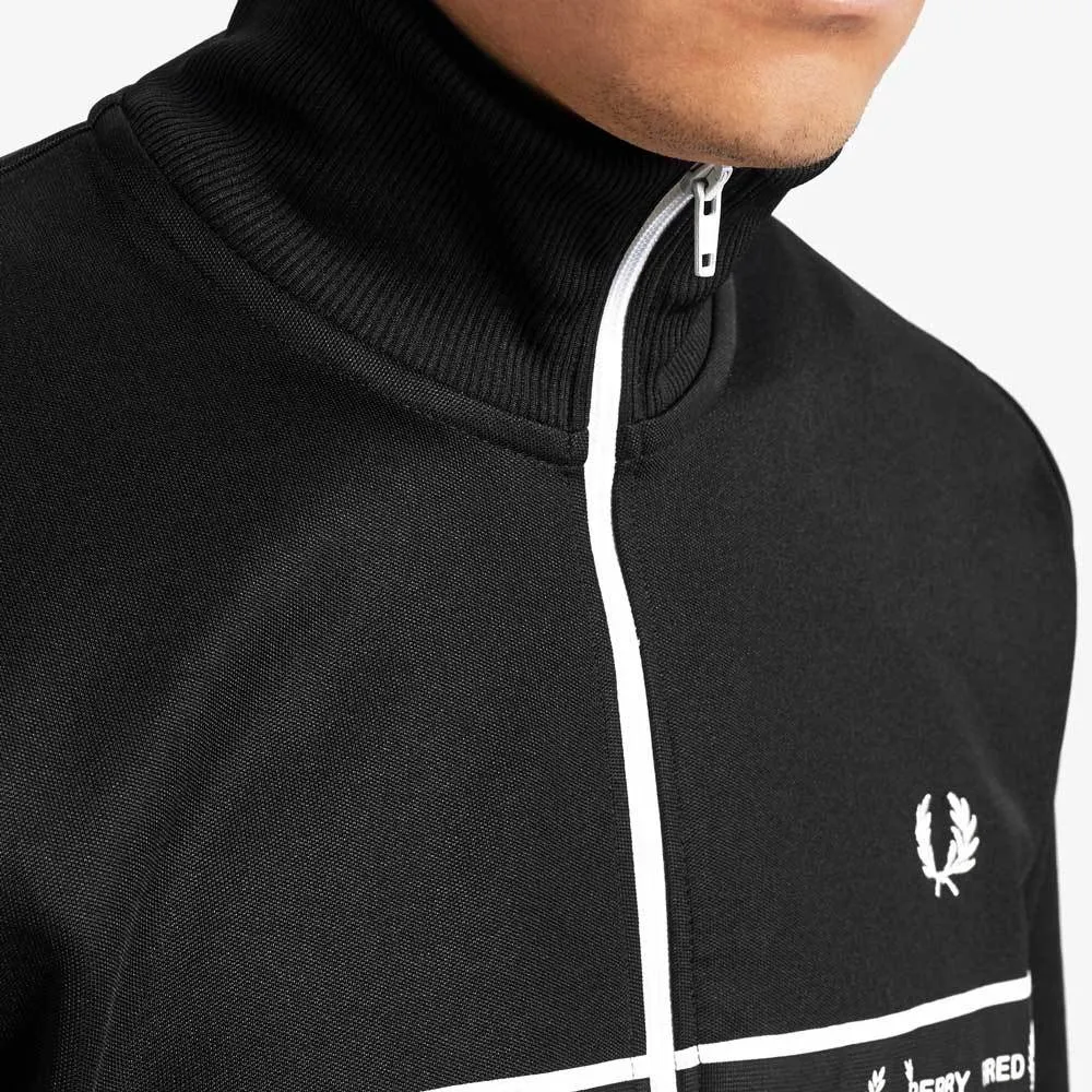 Fred Perry Taped Chest Track Jacket - Black J7501