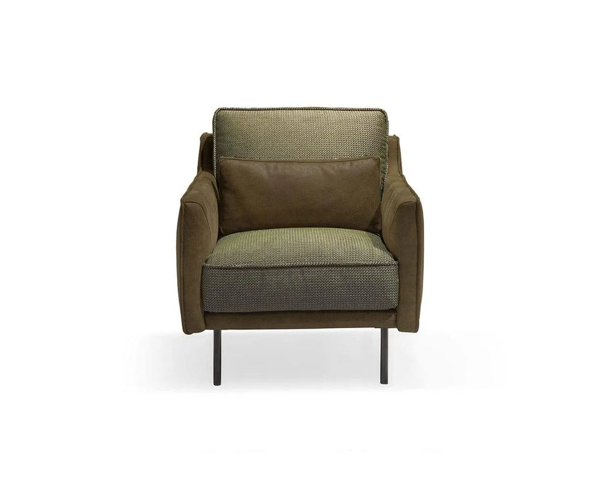 Gino Leather Chair - Olive