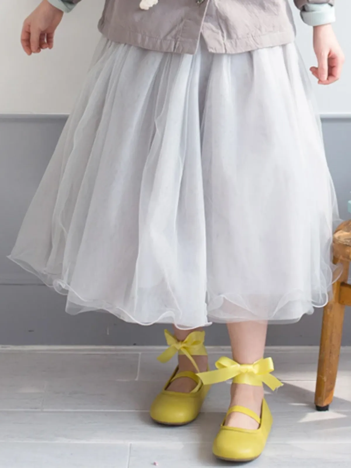 Girl's Dreamy Layered Tulle Midi Skirt