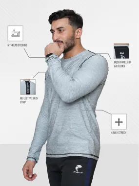 Gravity - Full Sleeves - T-Shirt - 032 - Light Heather Grey / Black