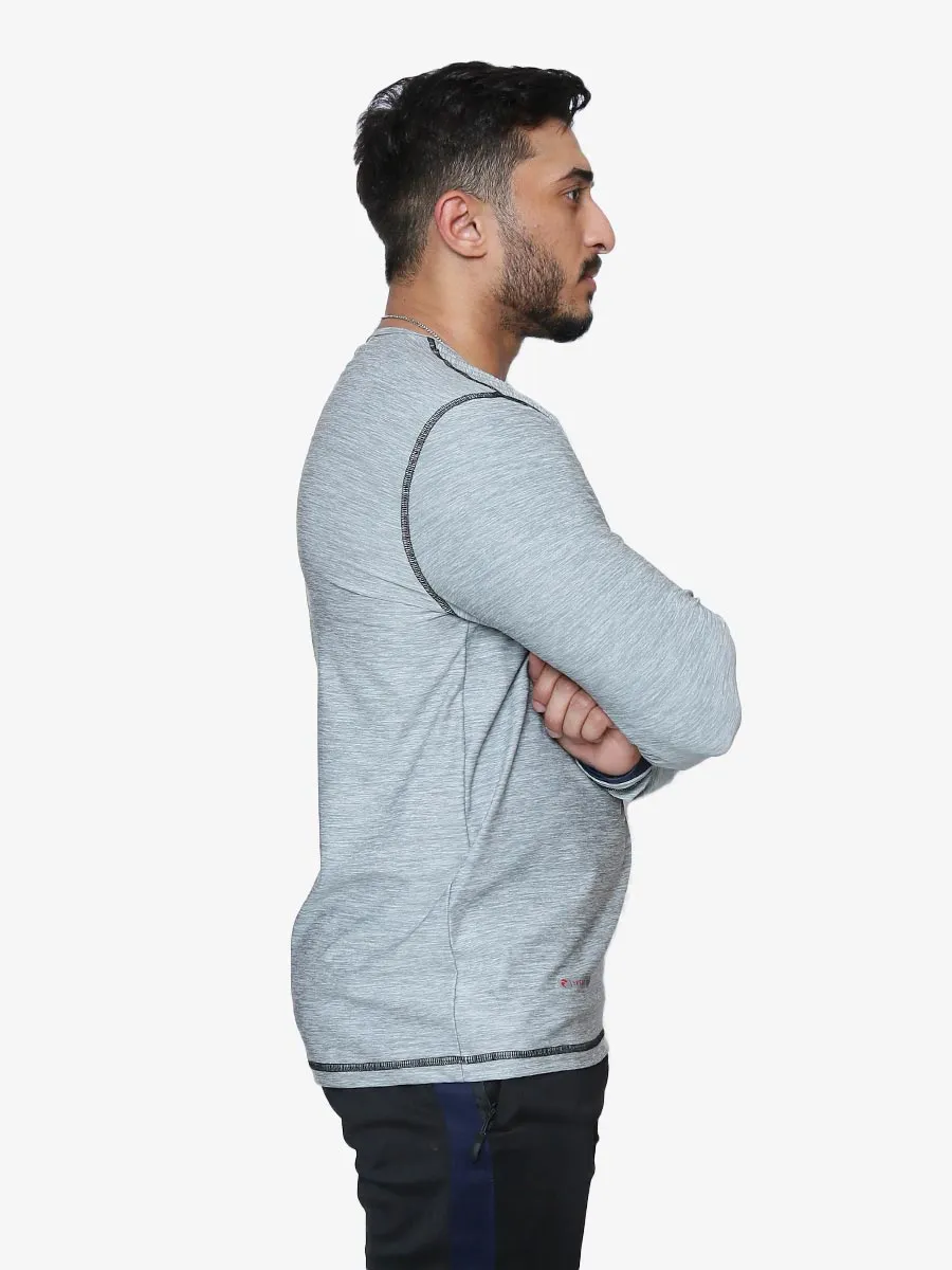 Gravity - Full Sleeves - T-Shirt - 032 - Light Heather Grey / Black