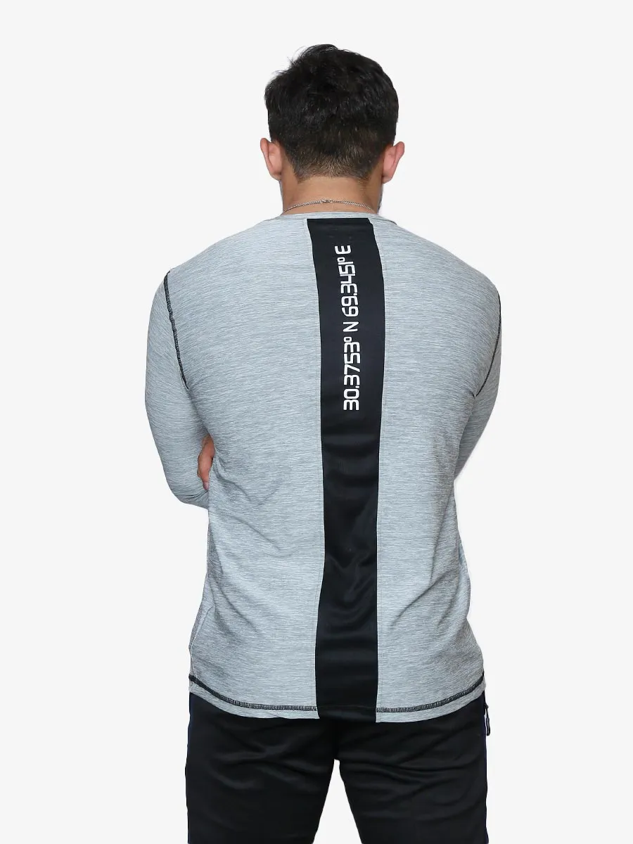 Gravity - Full Sleeves - T-Shirt - 032 - Light Heather Grey / Black