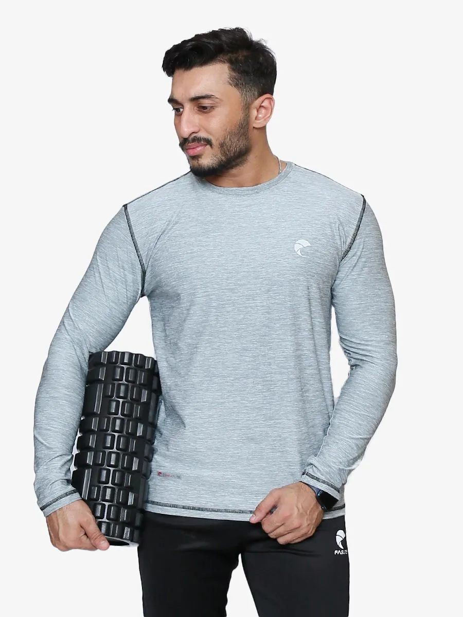 Gravity - Full Sleeves - T-Shirt - 032 - Light Heather Grey / Black