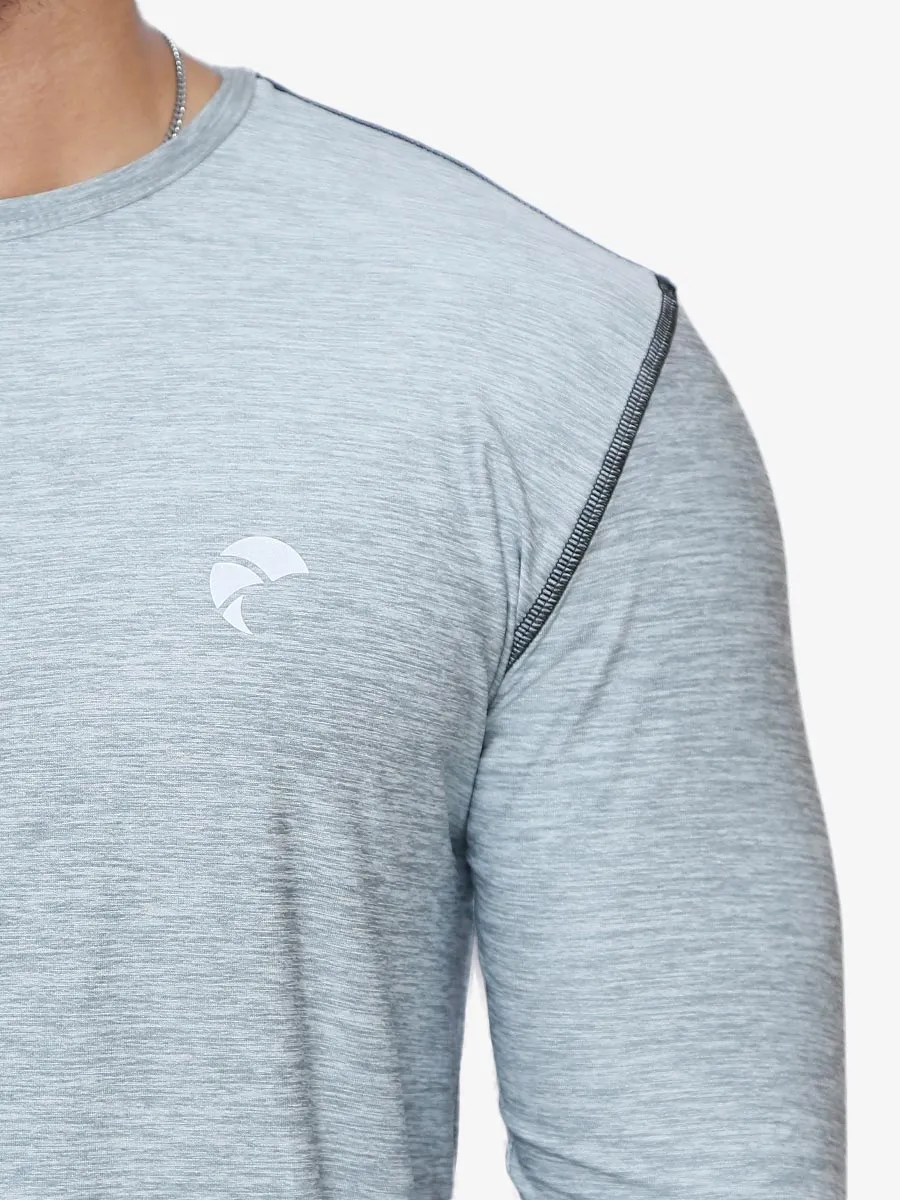 Gravity - Full Sleeves - T-Shirt - 032 - Light Heather Grey / Black