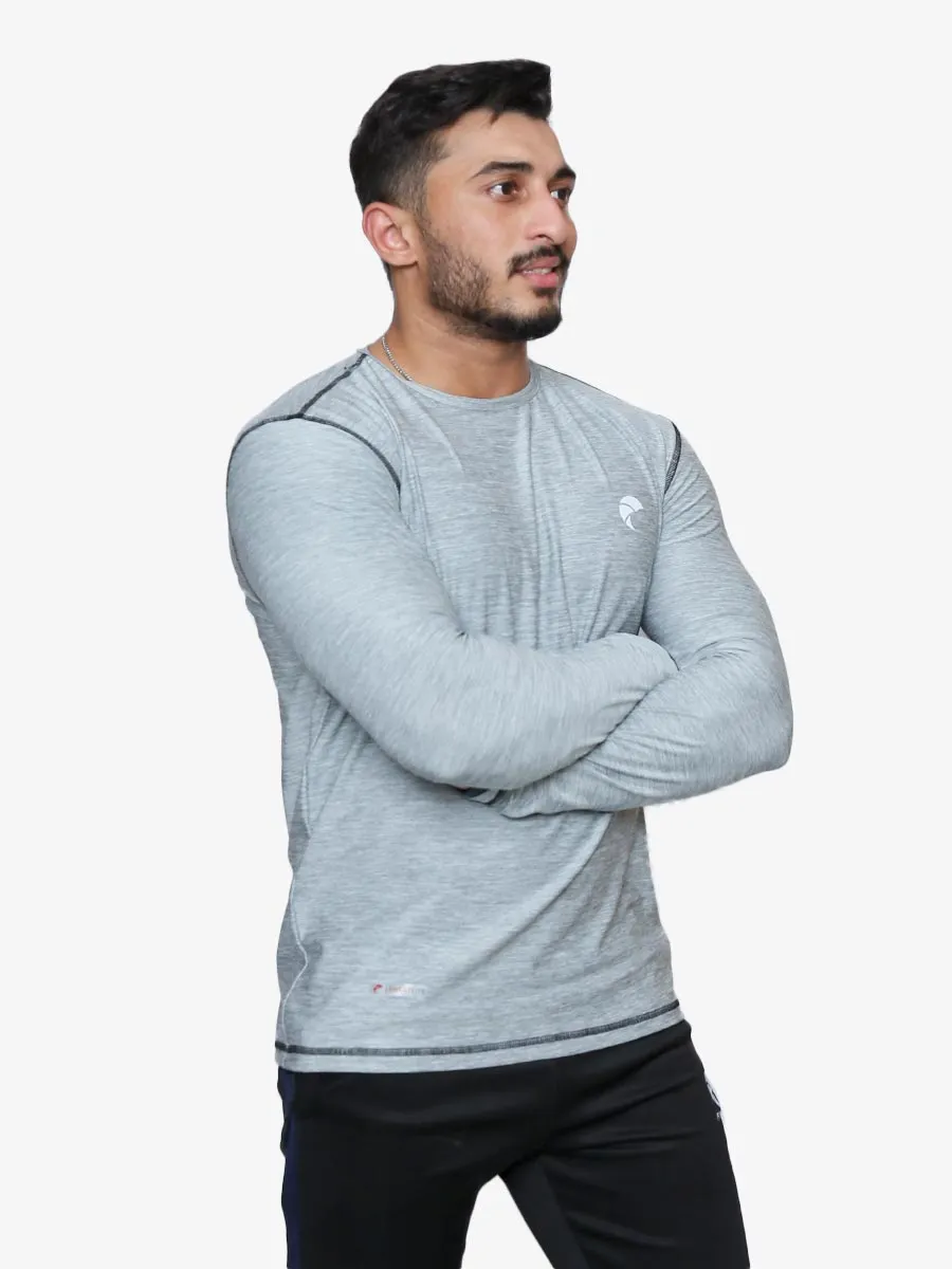 Gravity - Full Sleeves - T-Shirt - 032 - Light Heather Grey / Black