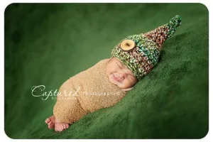 Green Brown Newborn Gnome Hat