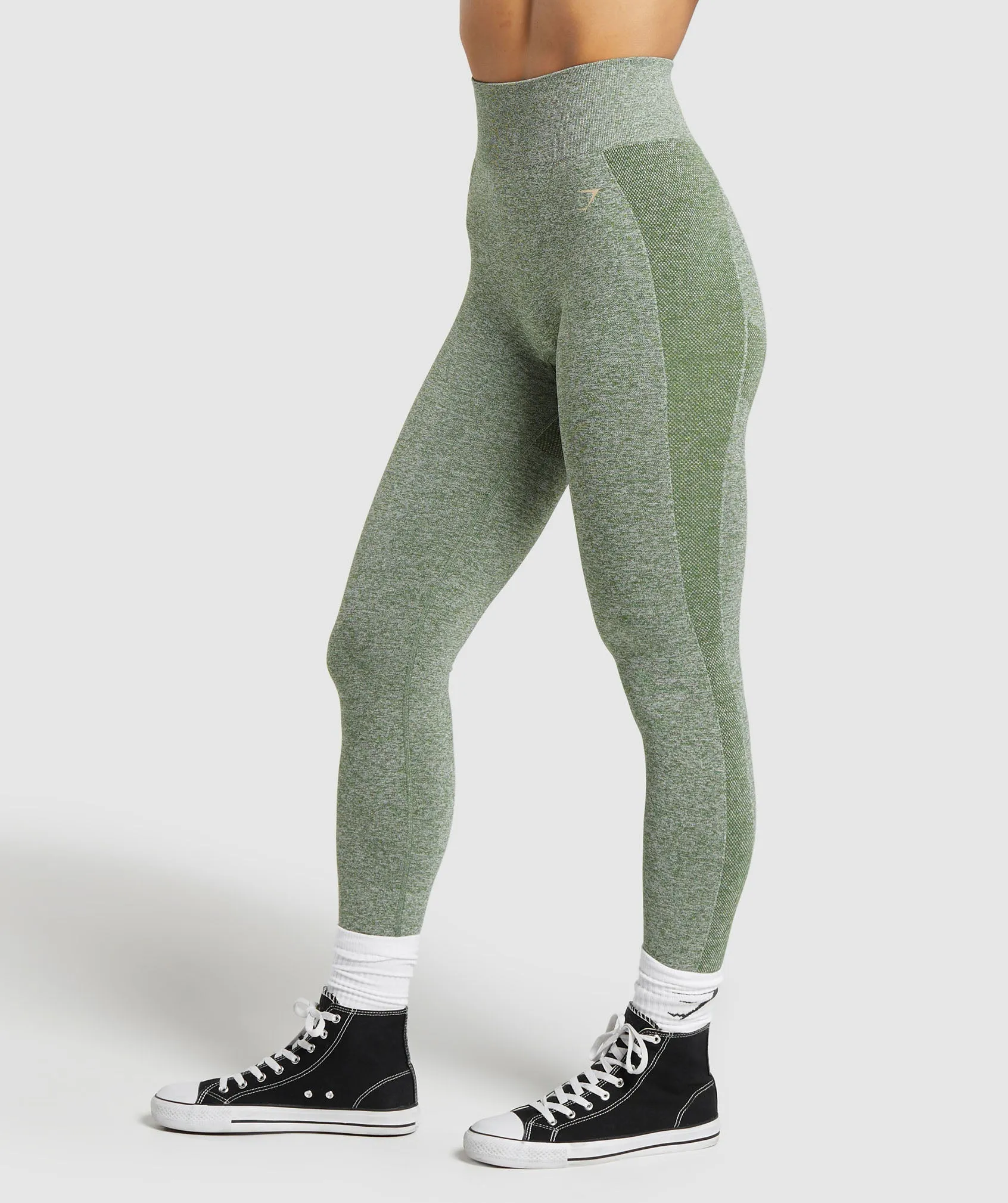 Gymshark Flex High Waisted Leggings - Force Green/Vanilla Beige