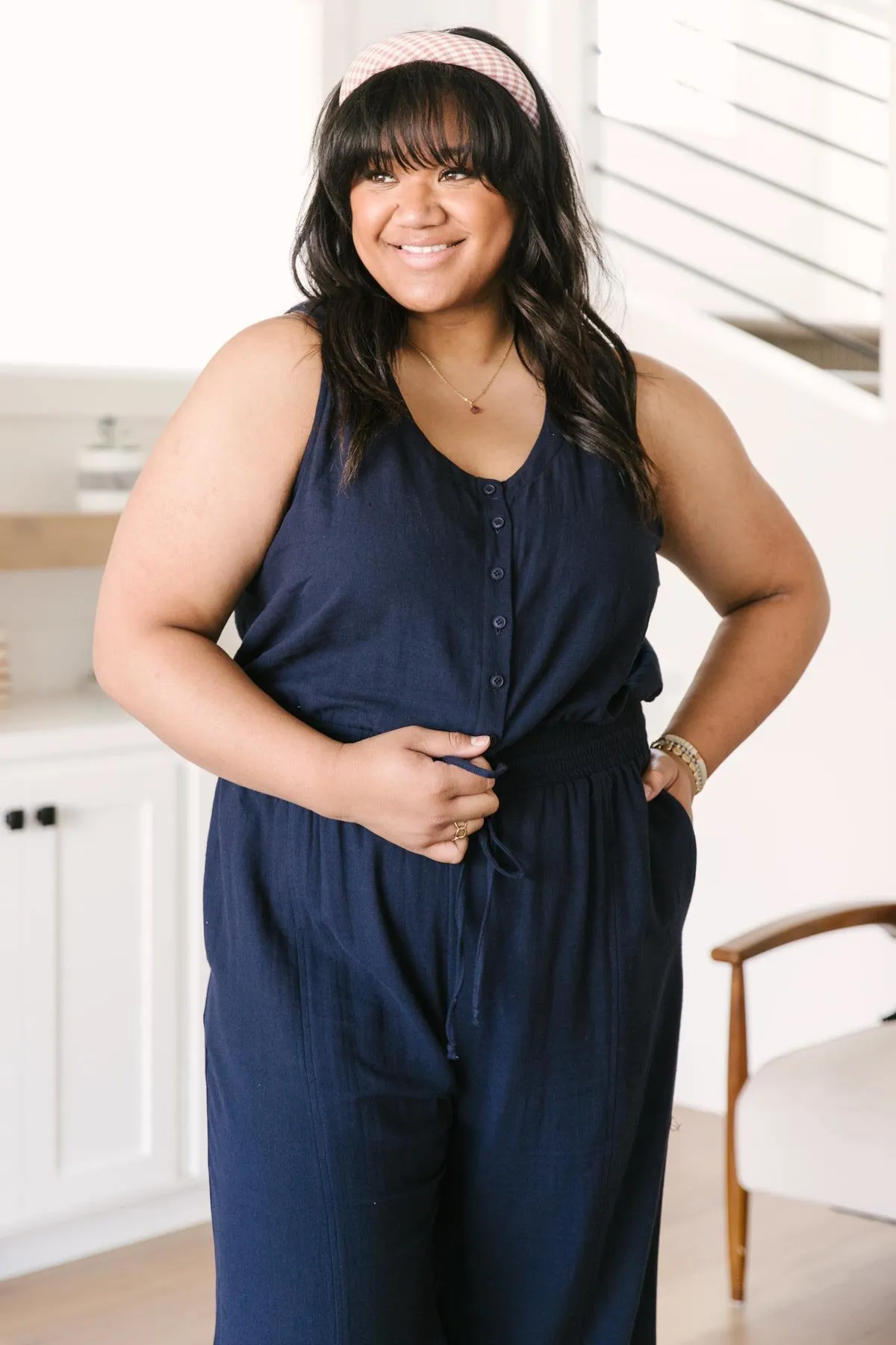 Hometown Girl Jumpsuit in Navy