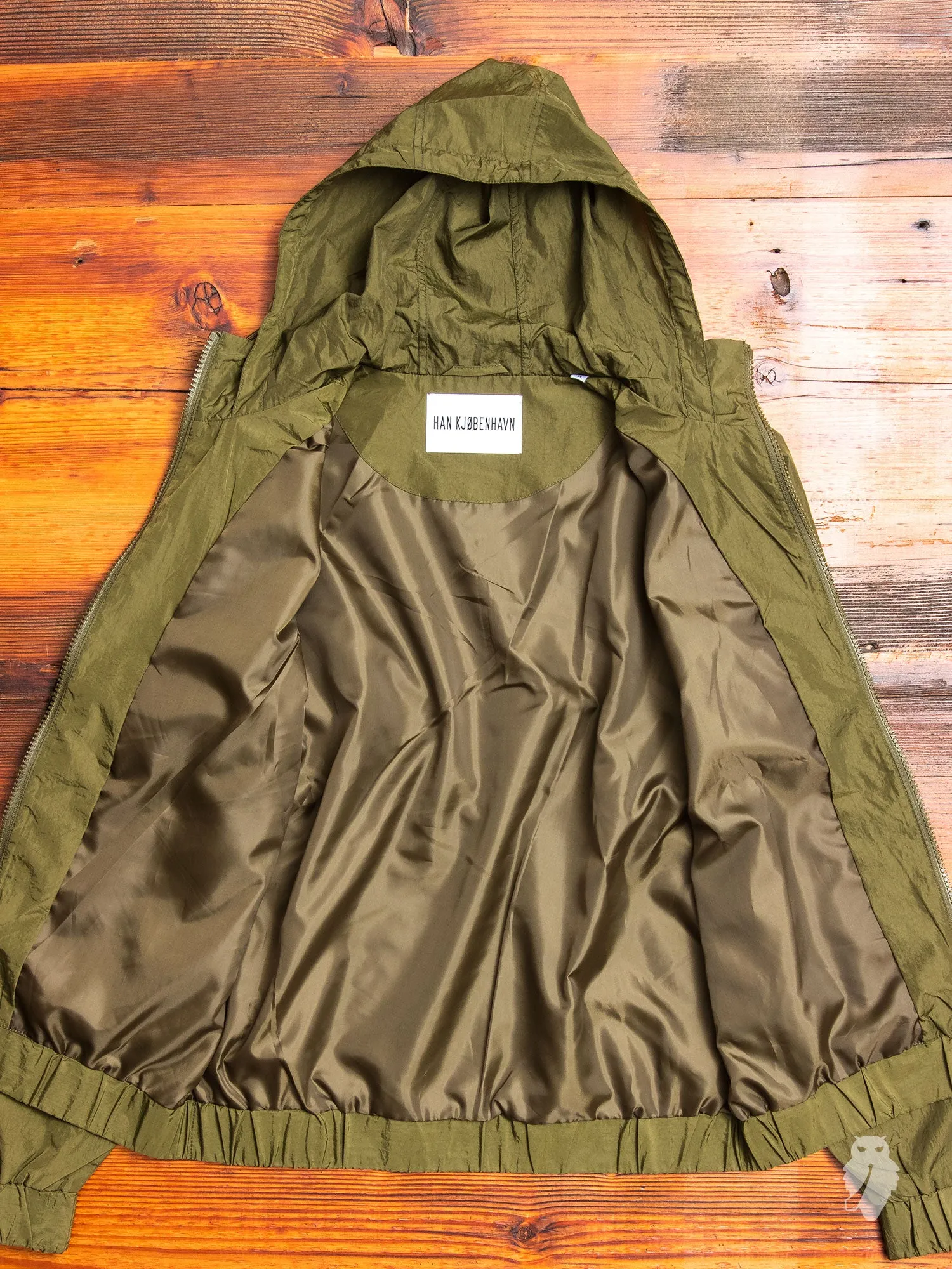 Hooded Track Jacket in Crisp Olive