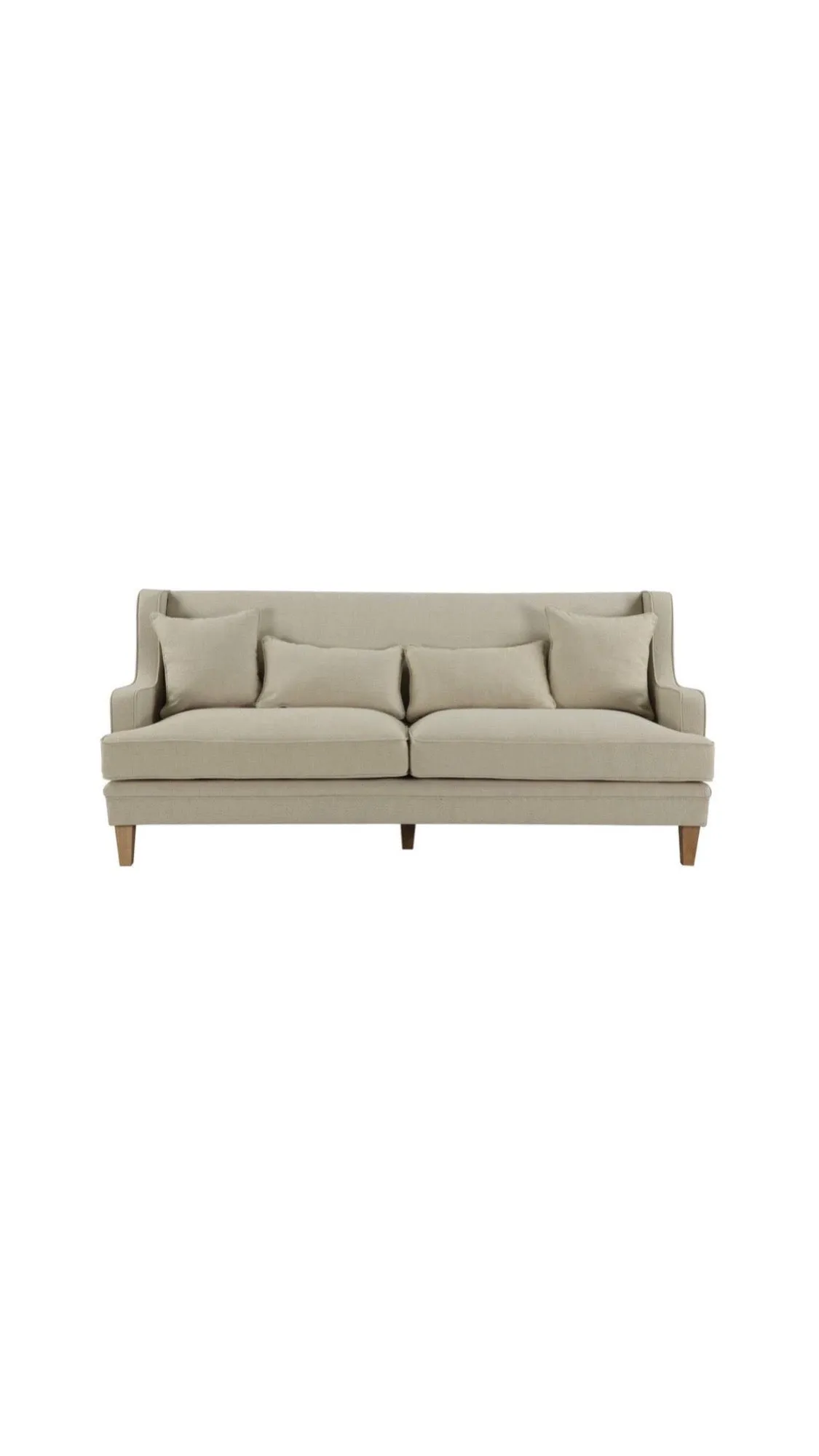 Hudson Beige 3 Seater Sofa