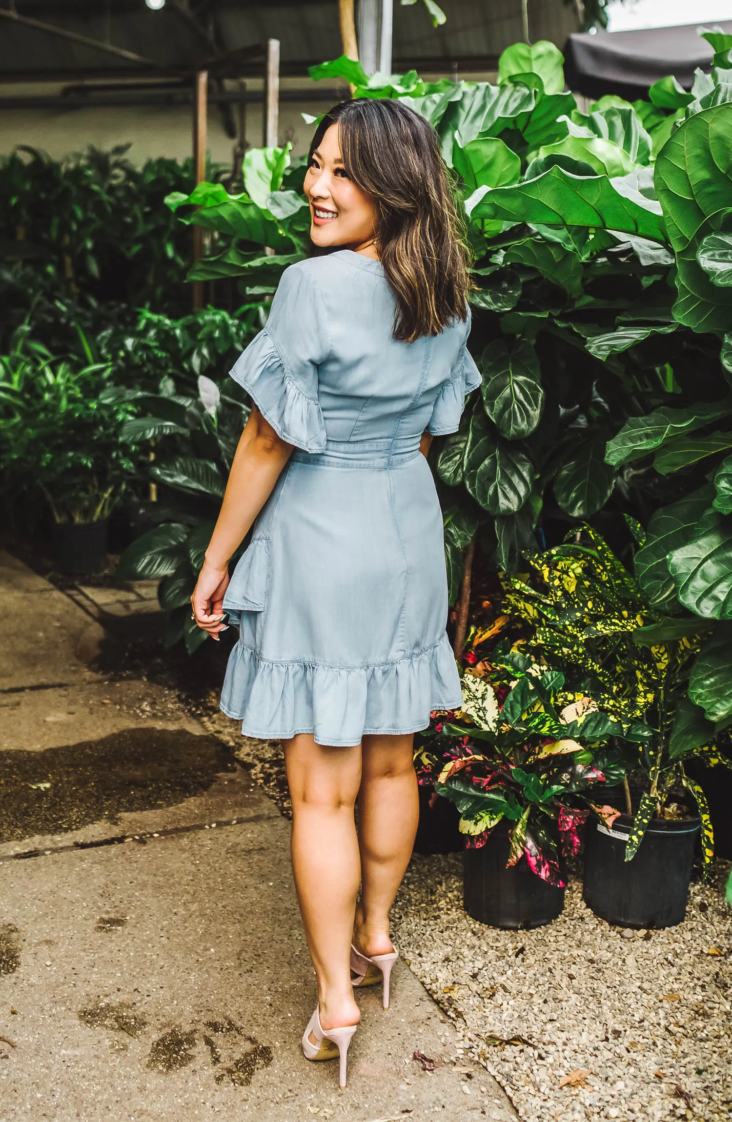 Indigo Ruffle Dress FINAL SALE