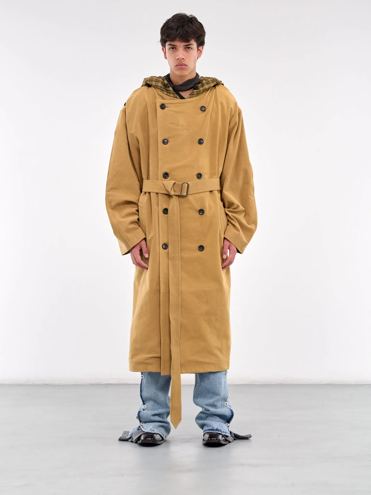 Insert Hood Trench Coat (203CO003-F528-DARK-BEIGE)