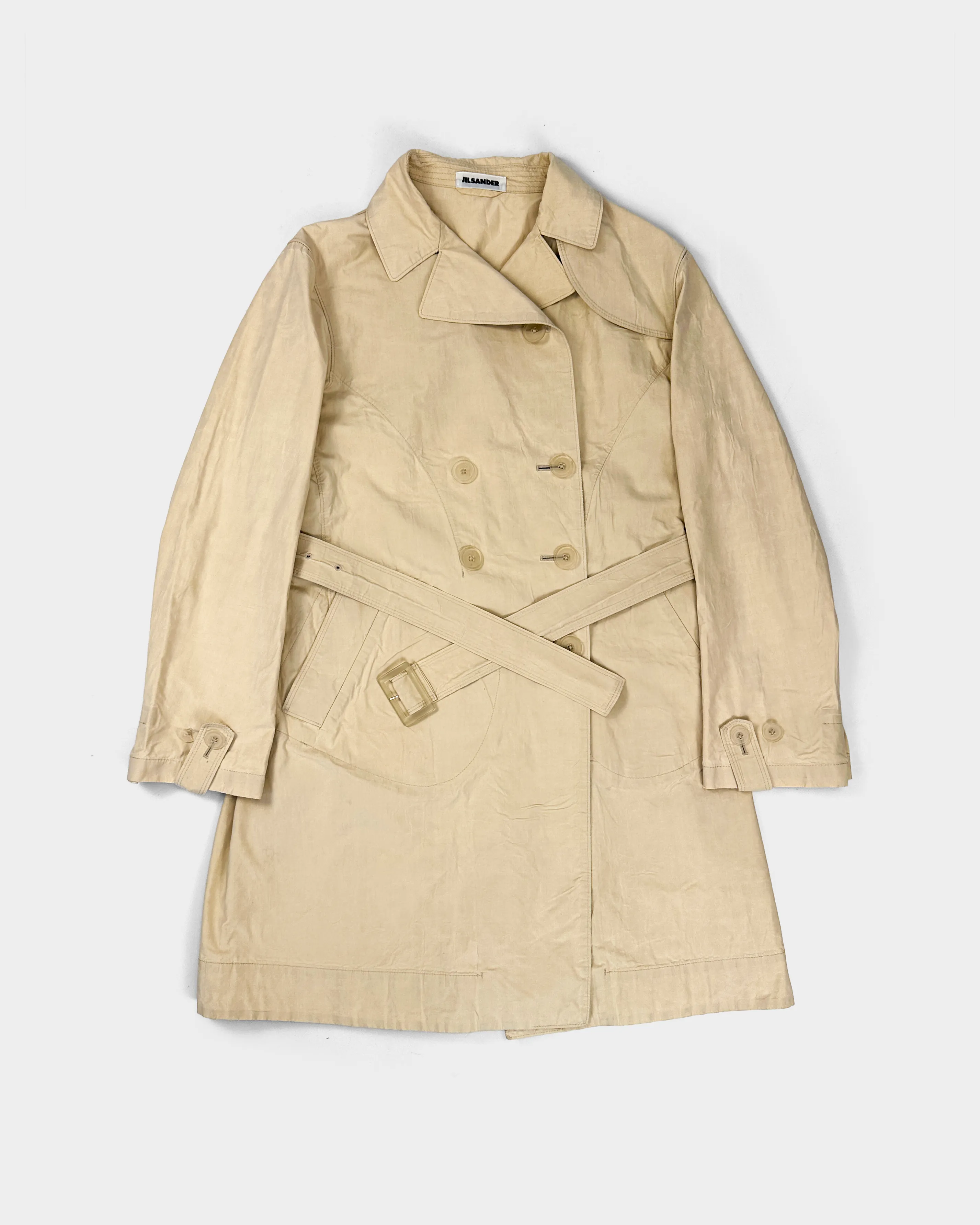 Jil Sander Beige Long Trench Coat 1990's