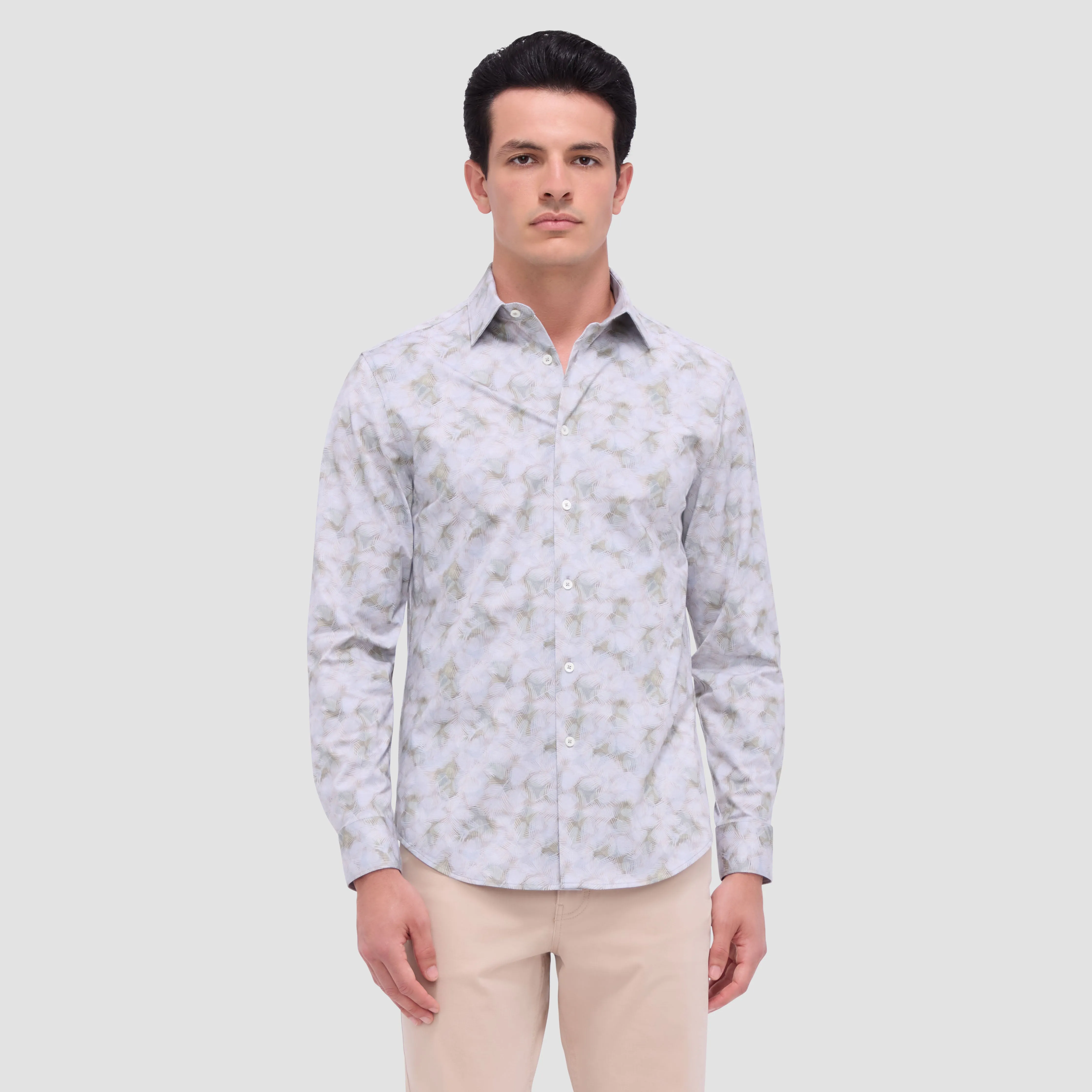 Jimmy Double Sided Leaf/Solid OoohCotton Shirt