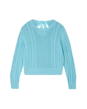 Jumper 1234 Aran Tie Back Crew Neck