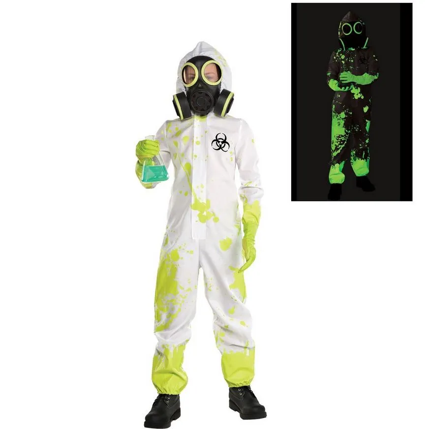 Kids' Radioactive Hazmat Suit Glow-in-the-Dark Costume | 1 ct