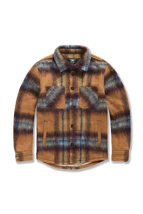 Kids See You In Paradise Flannel Shacket (Wheat)