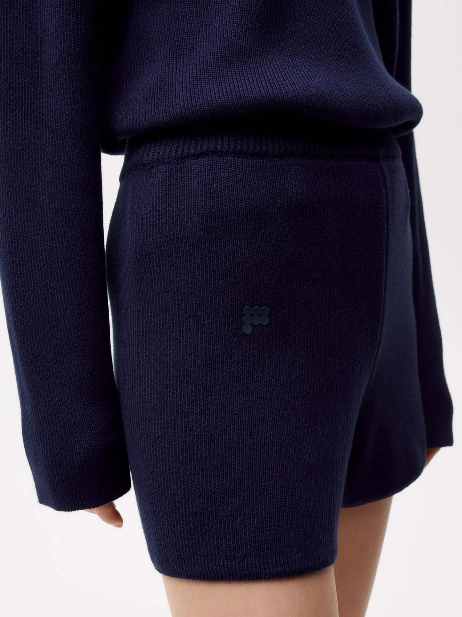 Knit Shorts—navy blue