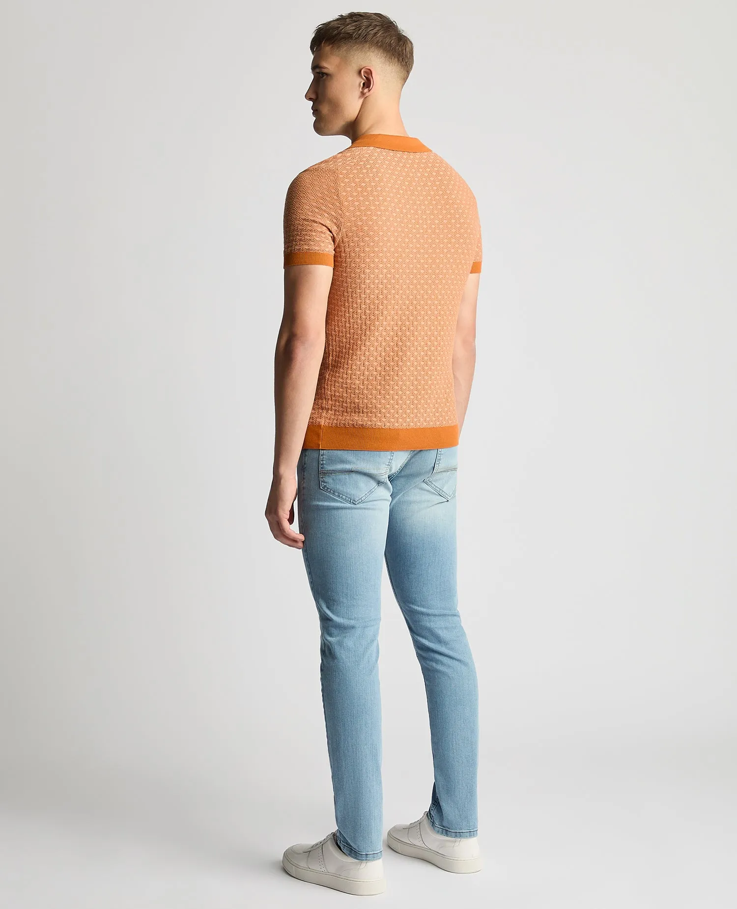 Knitted Cotton Short-Sleeve Polo