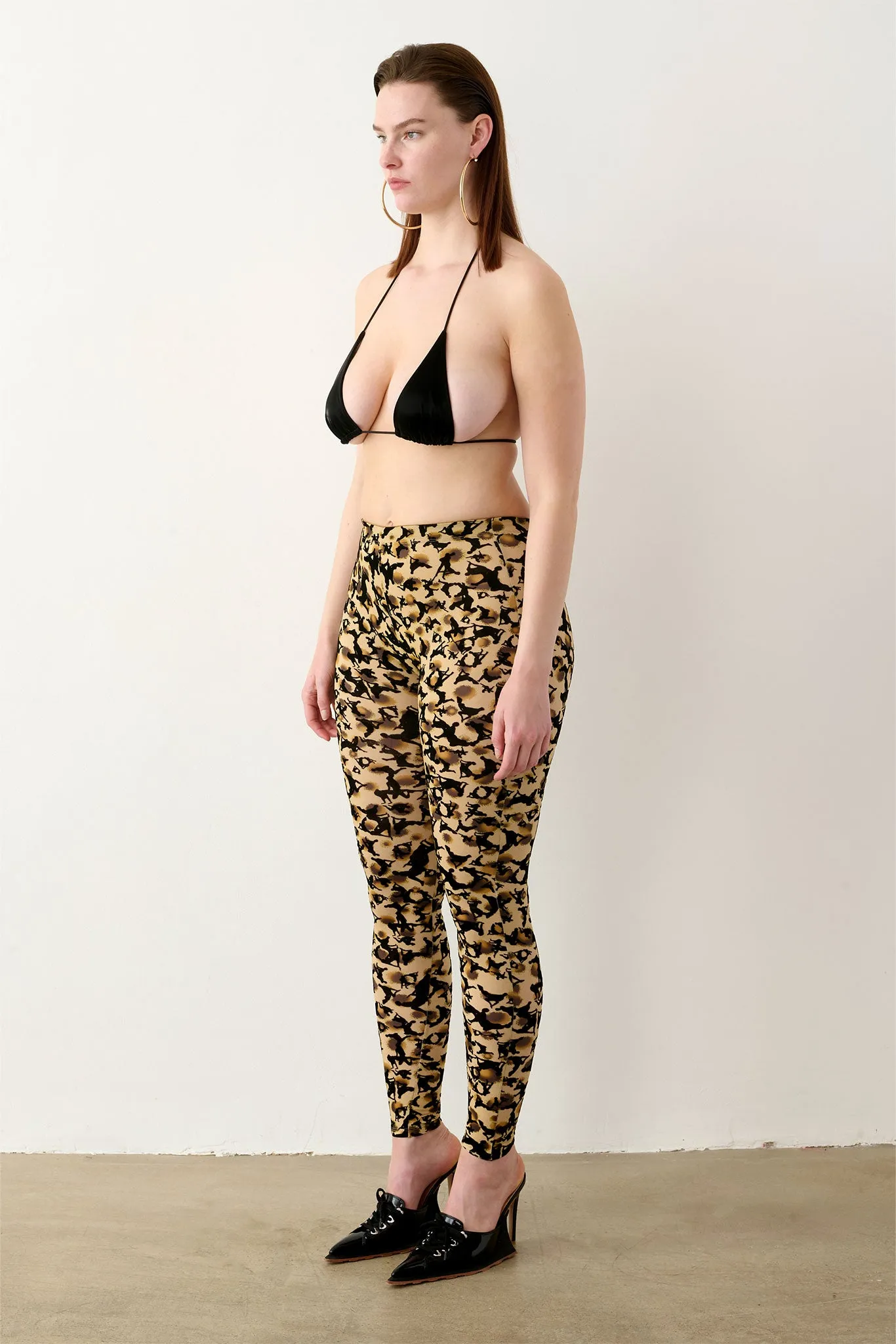 Knockout Leggings Beige Leopard Print