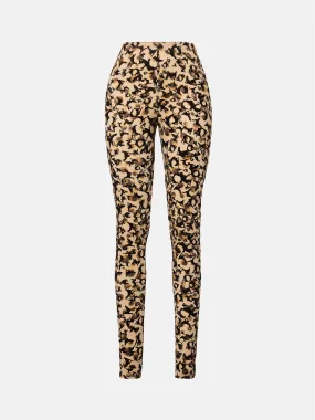 Knockout Leggings Beige Leopard Print